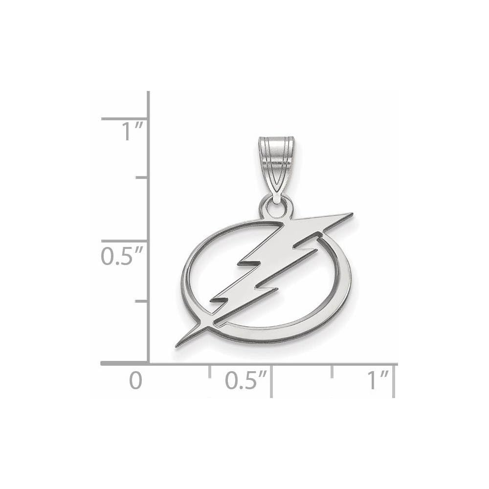 LogoArt Sterling Silver Rhodium-plated NHL Tampa Bay Lightning Medium Pendant