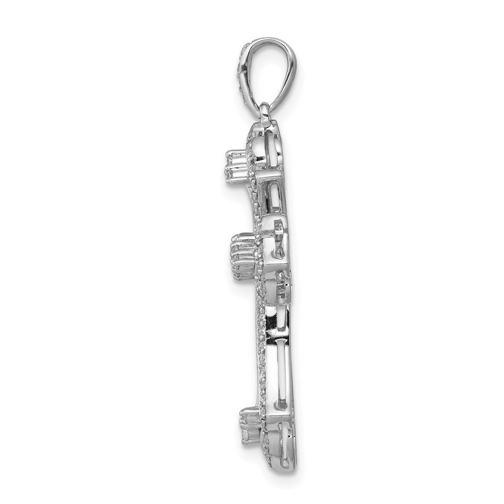 14k White Gold 1/2 carat Lab Grown Diamond VS/SI+ G+ Fancy Cross Pendant