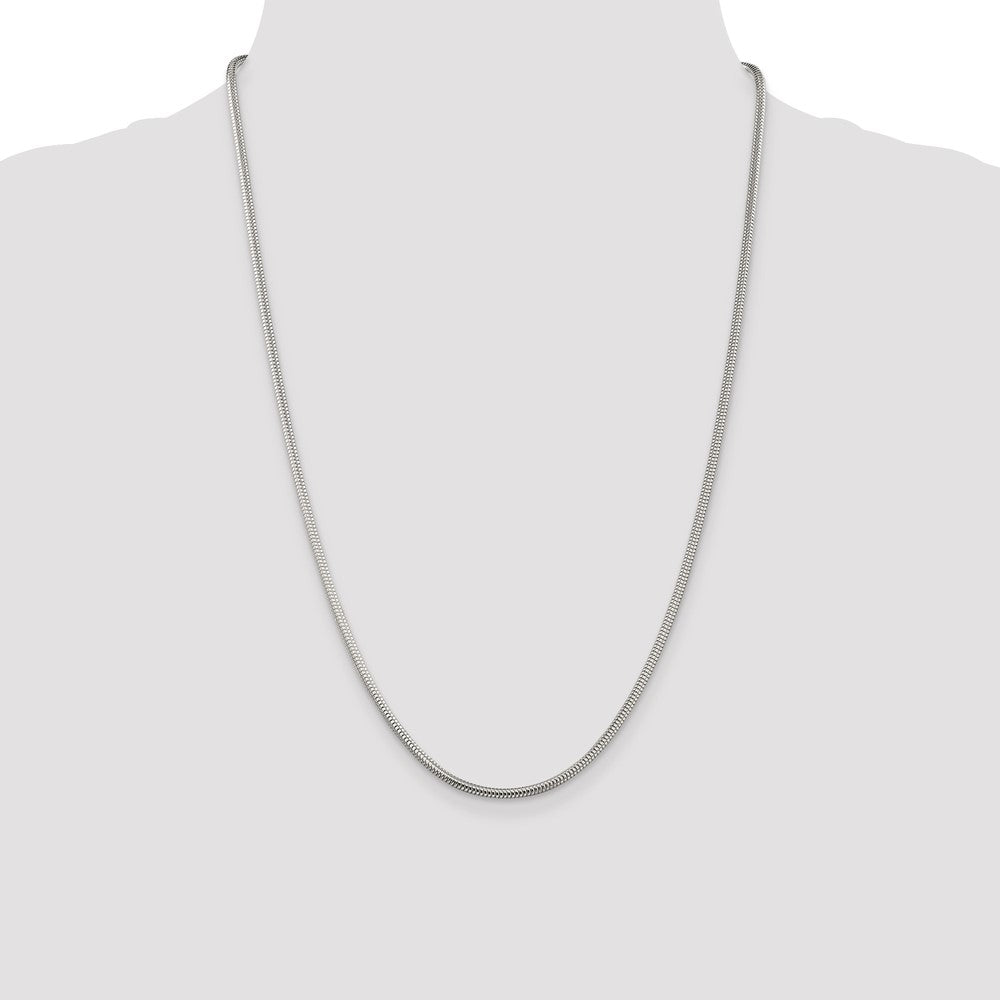 Sterling Silver 2.5mm Round Snake Chain 24 Inches