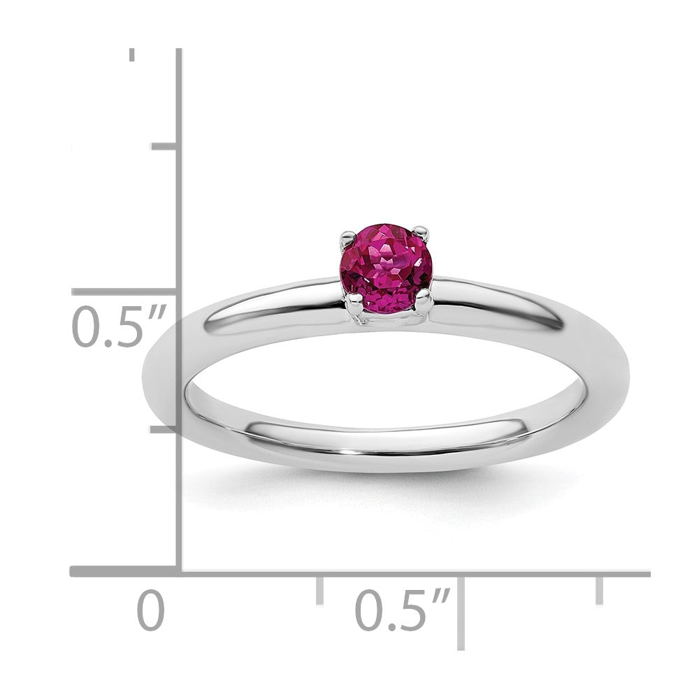 Sterling Silver Stackable Expressions Rhodium Cr. Ruby Ring