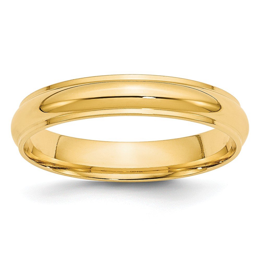 Primal Gold 14 Karat Yellow Gold 4mm Half Round with Edge Band Size 5.5
