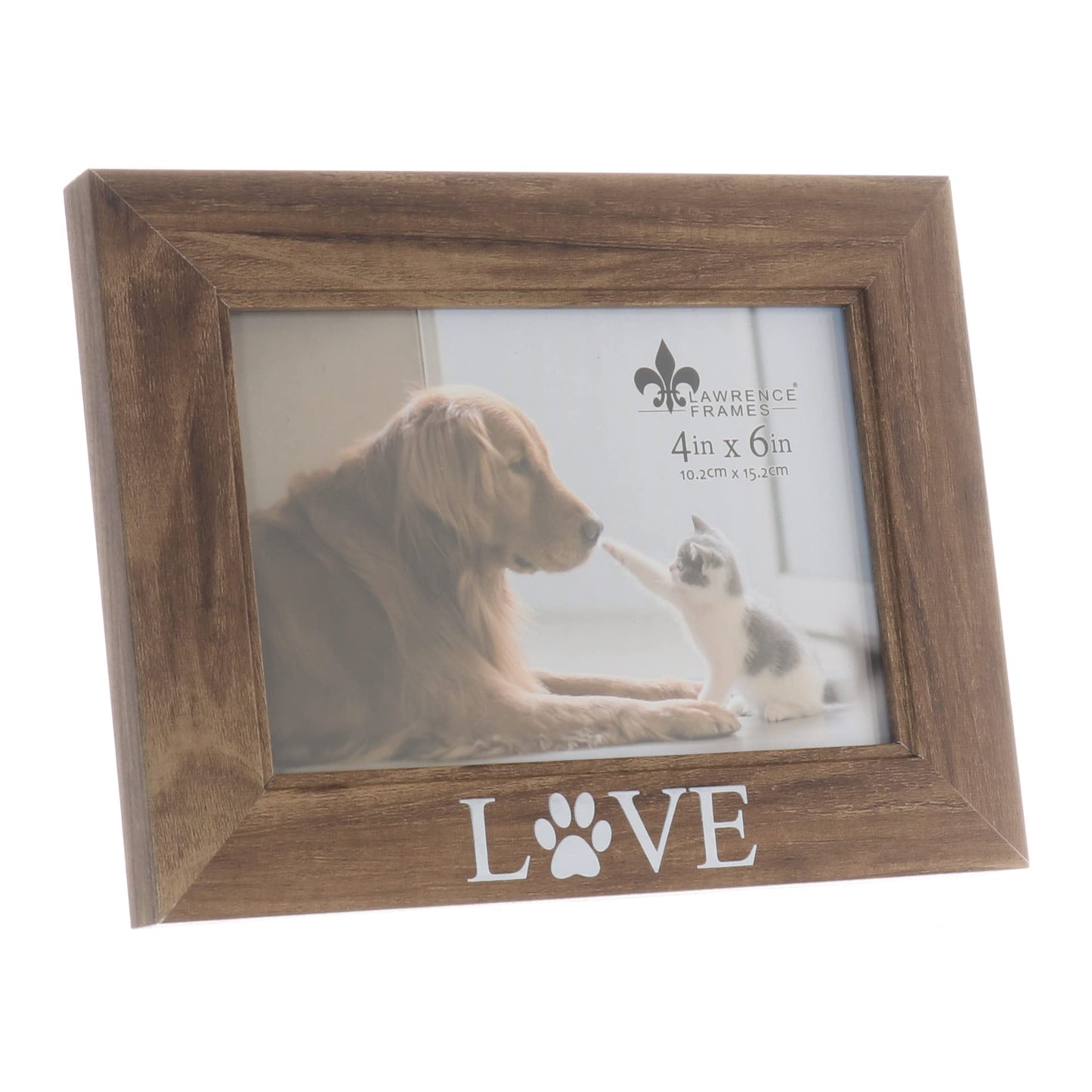 LOVE and PAW PRINT 6x4 Walnut frame - 4x6