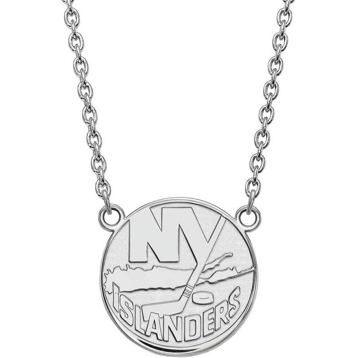 LogoArt Sterling Silver NHL New York Islanders Large Pendant With Necklace