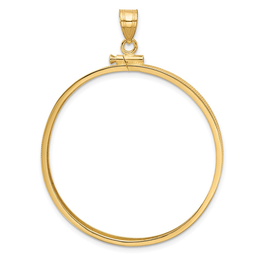 Wideband Distinguished Coin Jewelry 10k Polished 37.0mm x 2.85mm Screw Top Coin Bezel Pendant