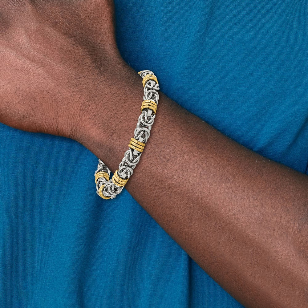 Stainless Steel Polished Yellow IP-plated 8.25in Bracelet 8.25 inches
