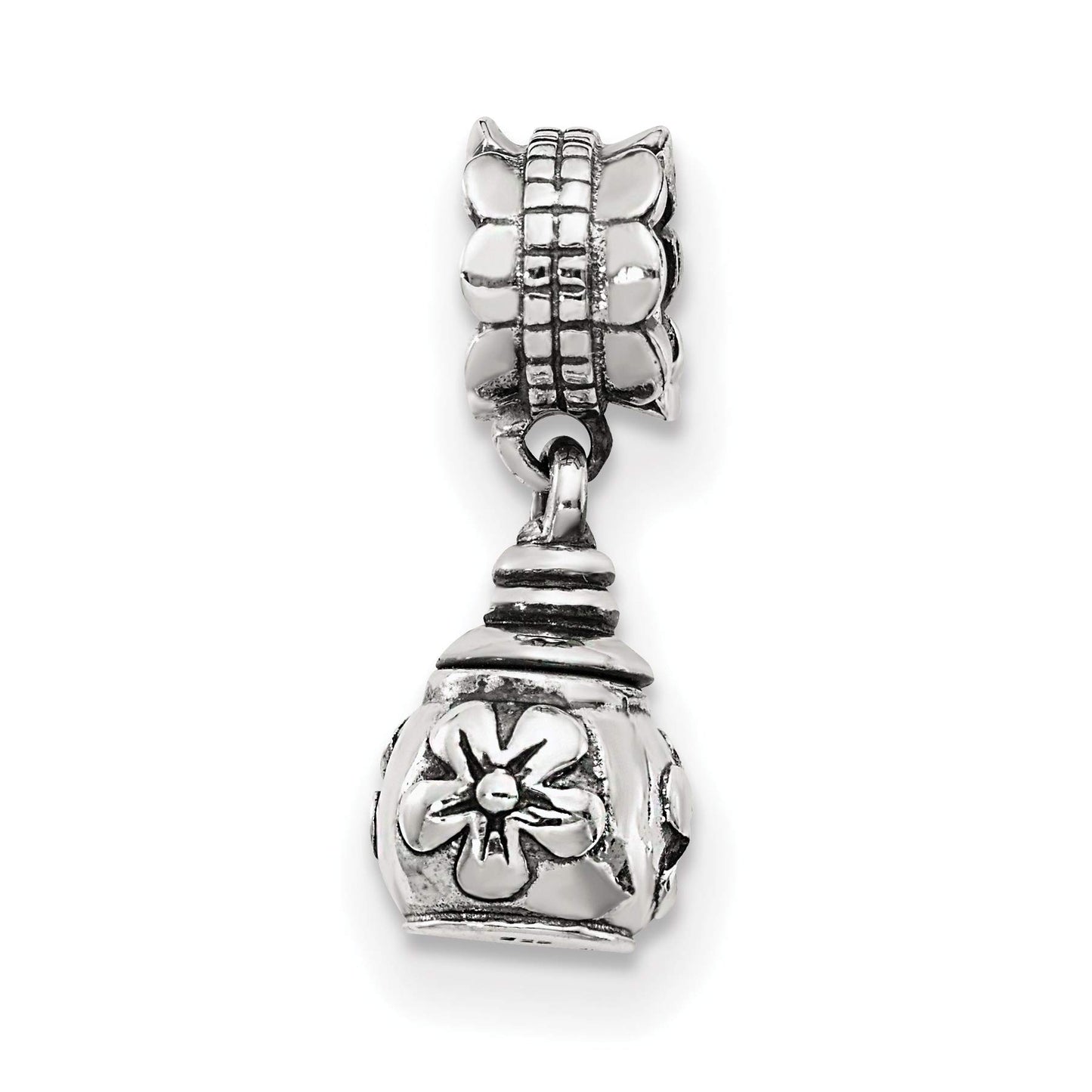 Sterling Silver Reflections Floral Ash Dangle Bead