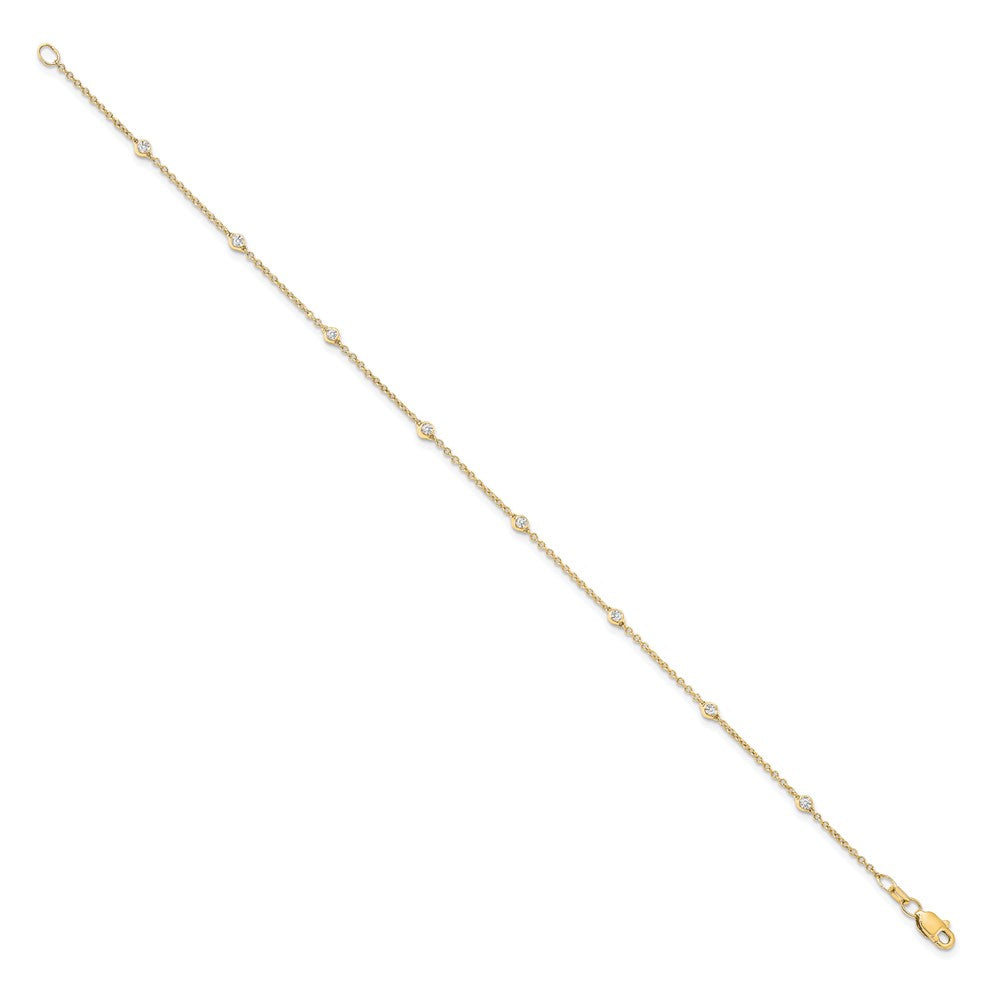 True Origin 14k 1/5 carat Lab Grown Diamond VS DEF Nine Station 9 inch Bracelet