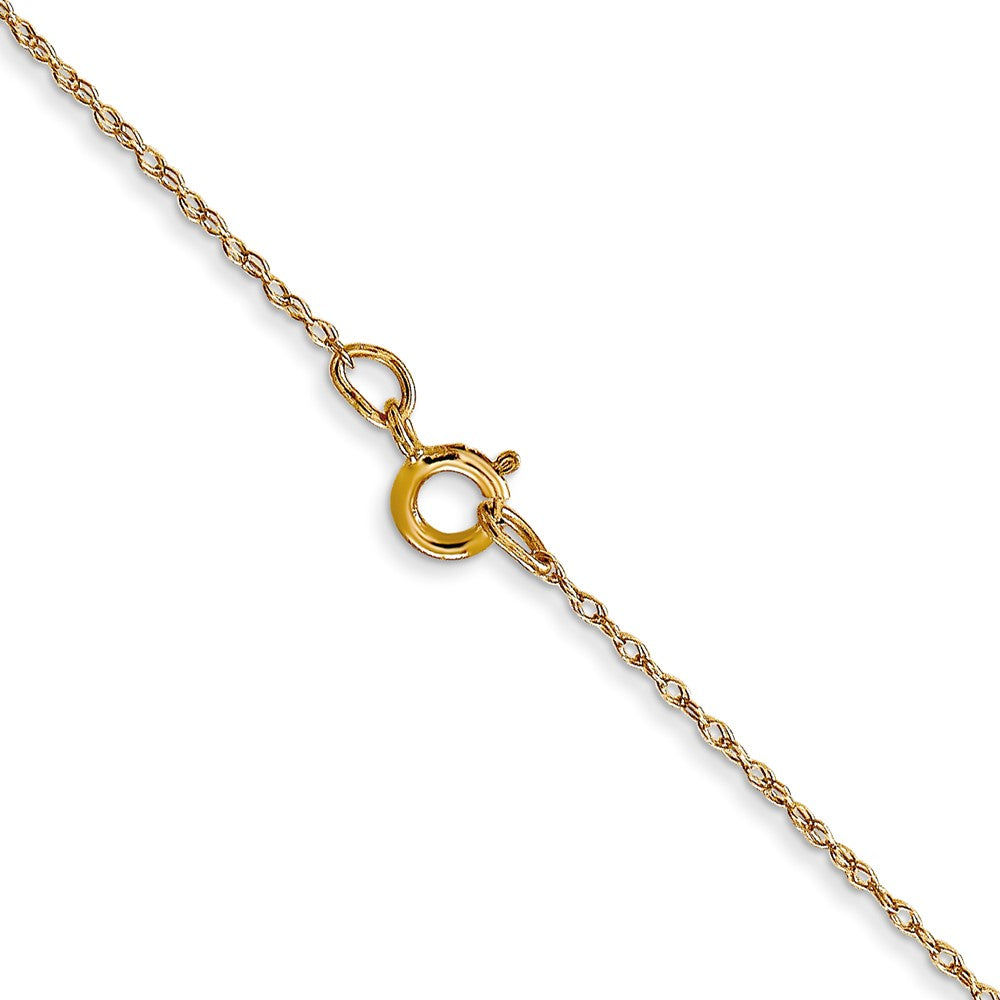 14K 22 inch Carded .5mm Cable Rope with Spring Ring Clasp Chain