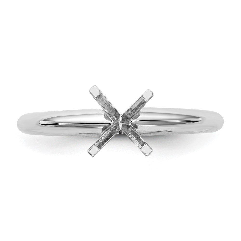 14k White Gold 1.5 carat Heavy-Weight Half-Round 4-Prong Round Solitaire Ring Mounting