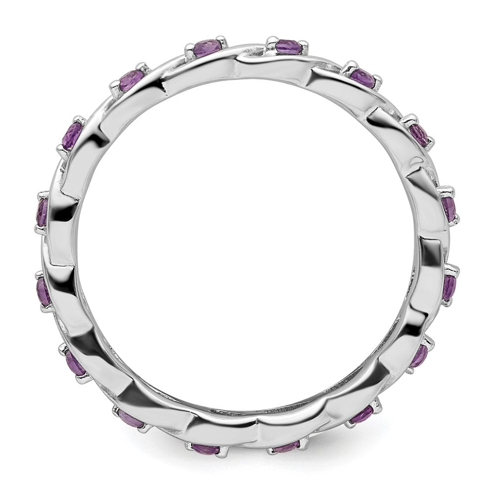 Sterling Silver Stackable Expressions Amethyst Ring Size -5