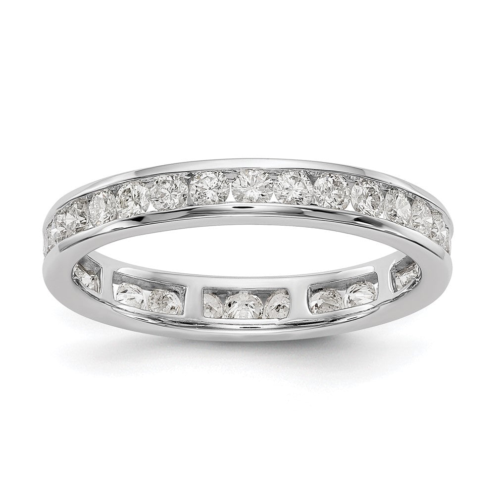 14k White Gold 1 carat Lab Grown Diamond VS/SI+ G+ Channel Set Size 5 Eternity Band