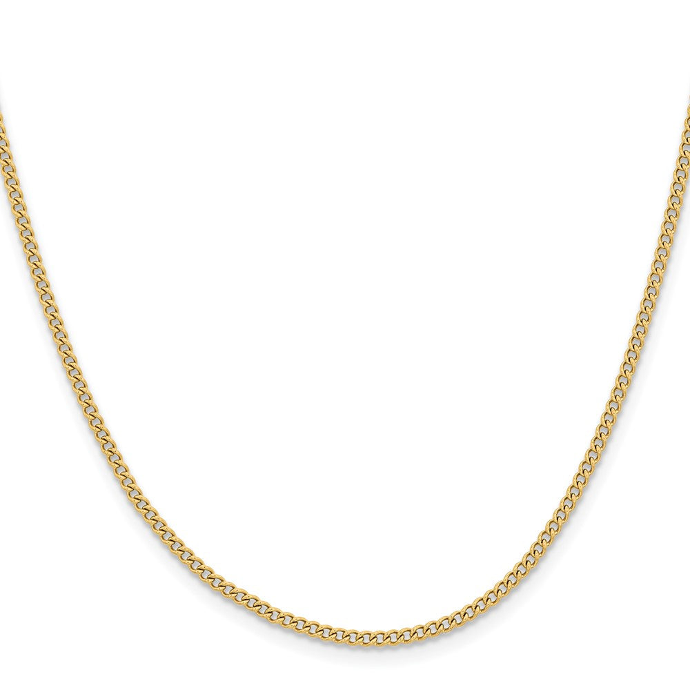 Stainless Steel Polished Yellow IP 2.25mm 20in Round Curb Chain