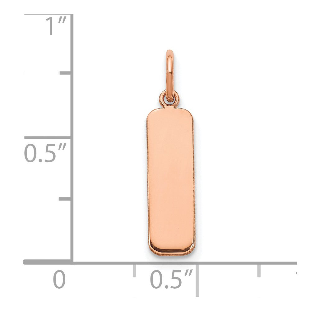 Sterling Silver/Rose-plated Small Blank Bar Charm
