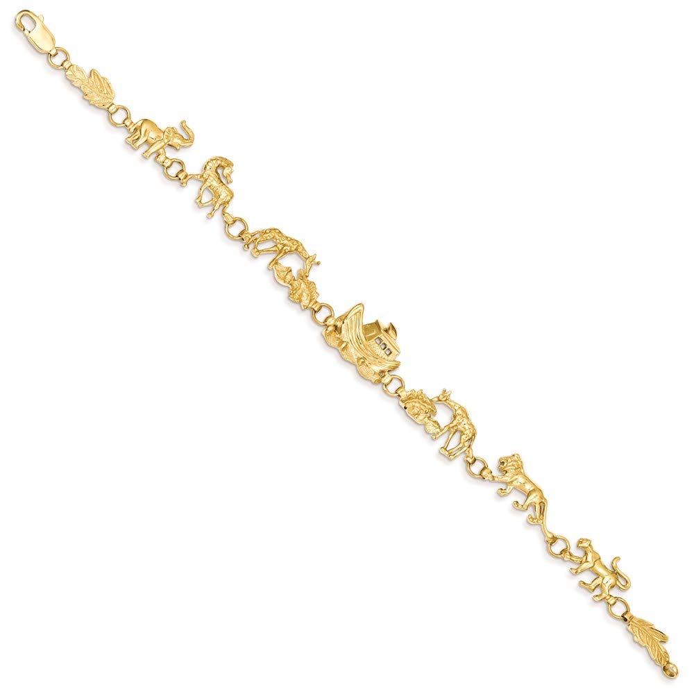 14k Polished Noahs Ark 7 inch Bracelet