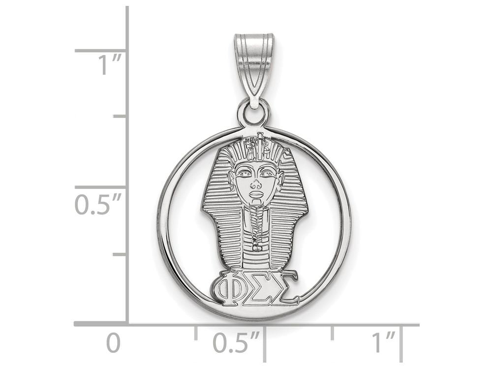 Sterling Silver Phi Sigma Sigma Medium Circle Pendant