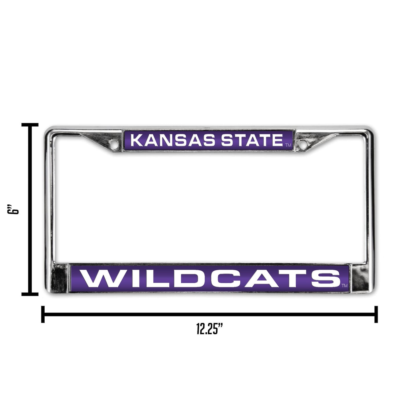 Kansas-St-Wildcat's Chrome Metal Laser Cut License Plate Frame