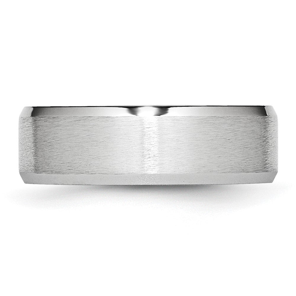 Cobalt Satin and Polished Beveled Edge 7mm Band Size - 11.5