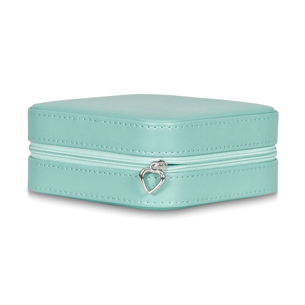 Mint Green Vegan Leather Multiple Compartment Travel Jewelry Case