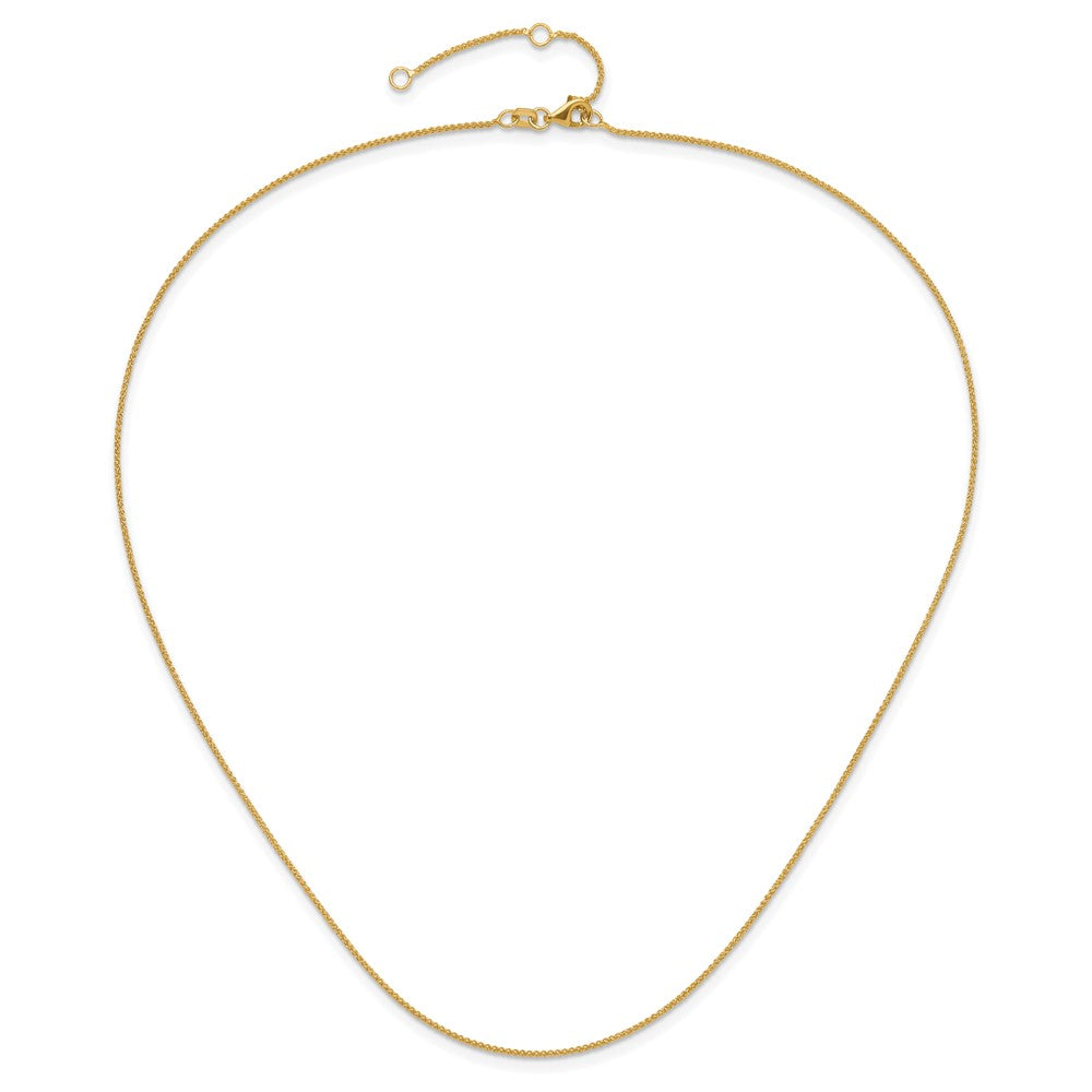 14K 1mm Spiga 1in+1in Adjustable Chain