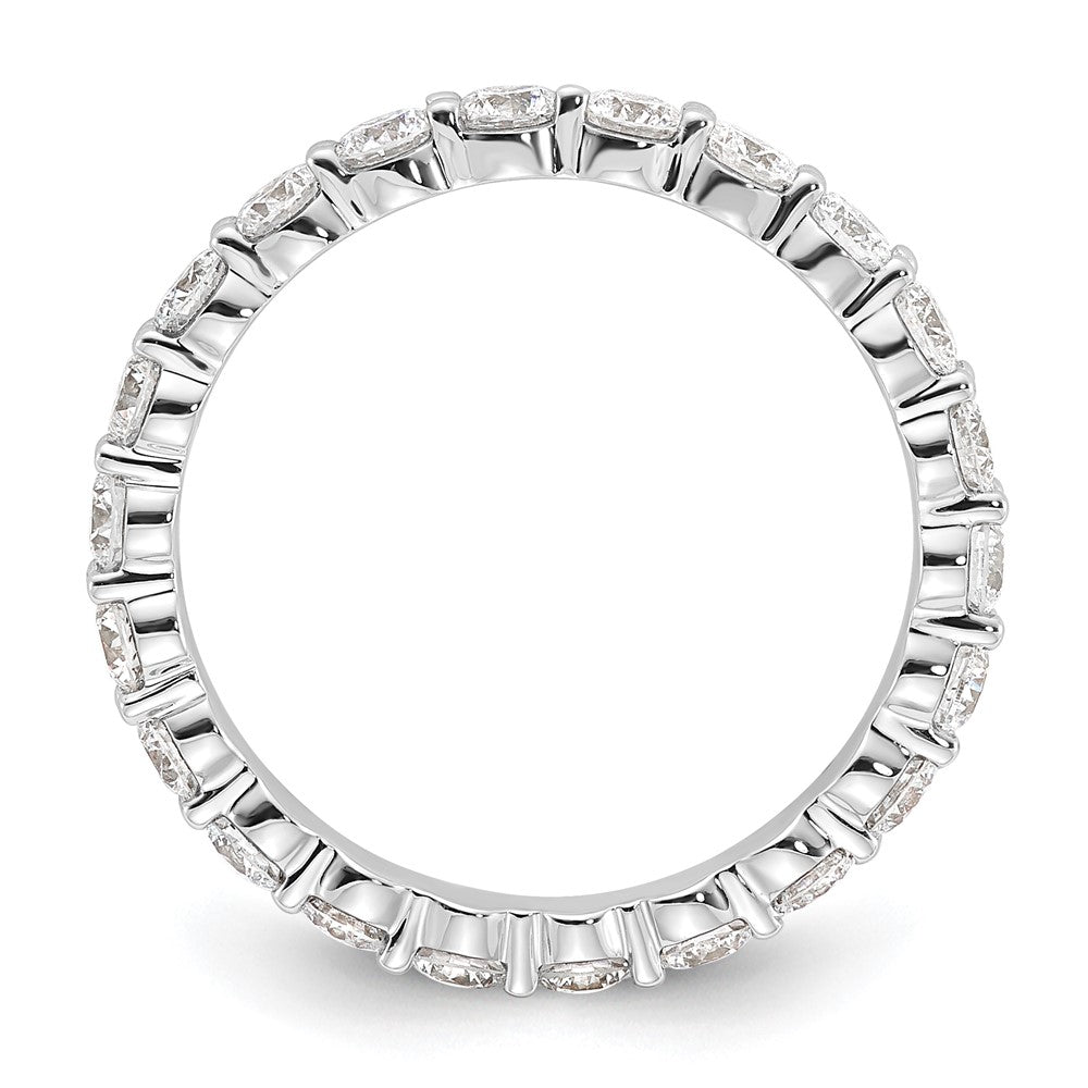 14k White Gold 1 1/2 carat Lab Grown Diamond VS+ F+ Round Complete Channel Set Size 8 Eternity Band