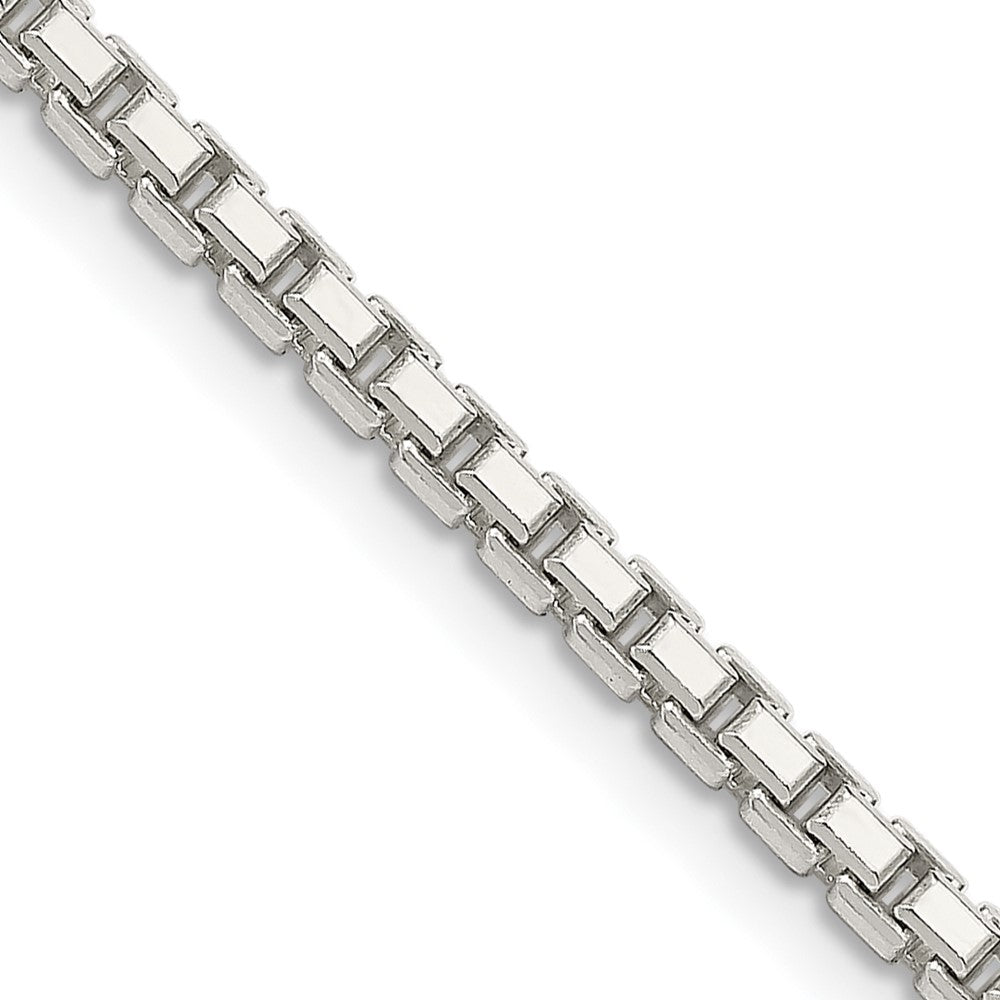 Sterling Silver 2.5mm 8 Sided Diamond-cut Box Chain 28 Inches