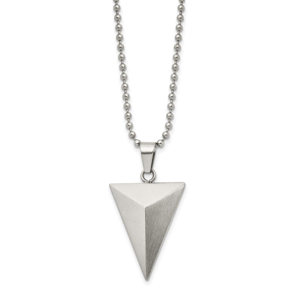 Stainless Steel Brushed Triangle 22in Necklace