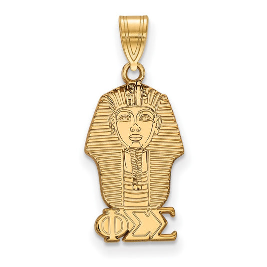 Sterling Silver Gold-plated LogoArt Phi Sigma Sigma Sorority Symbol Small Pendant