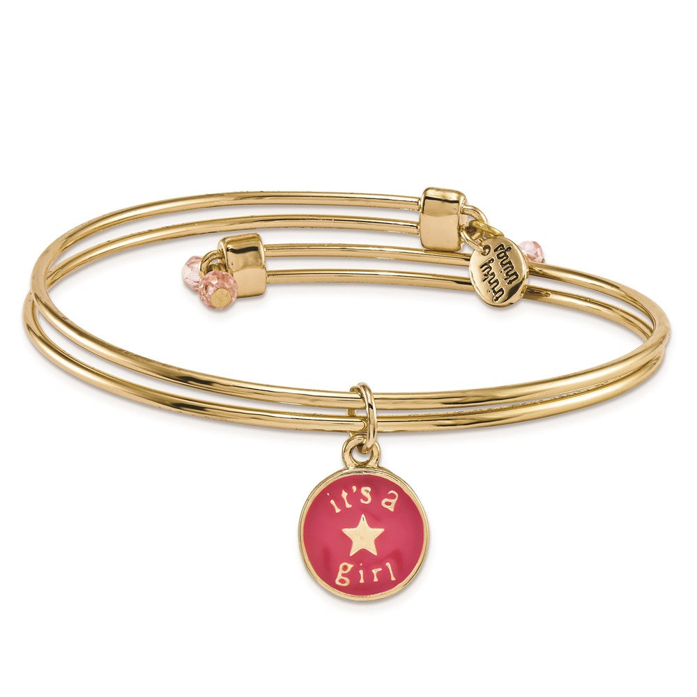 Gold-tone Trinky Things It's a Girl Star Bracelet/Card