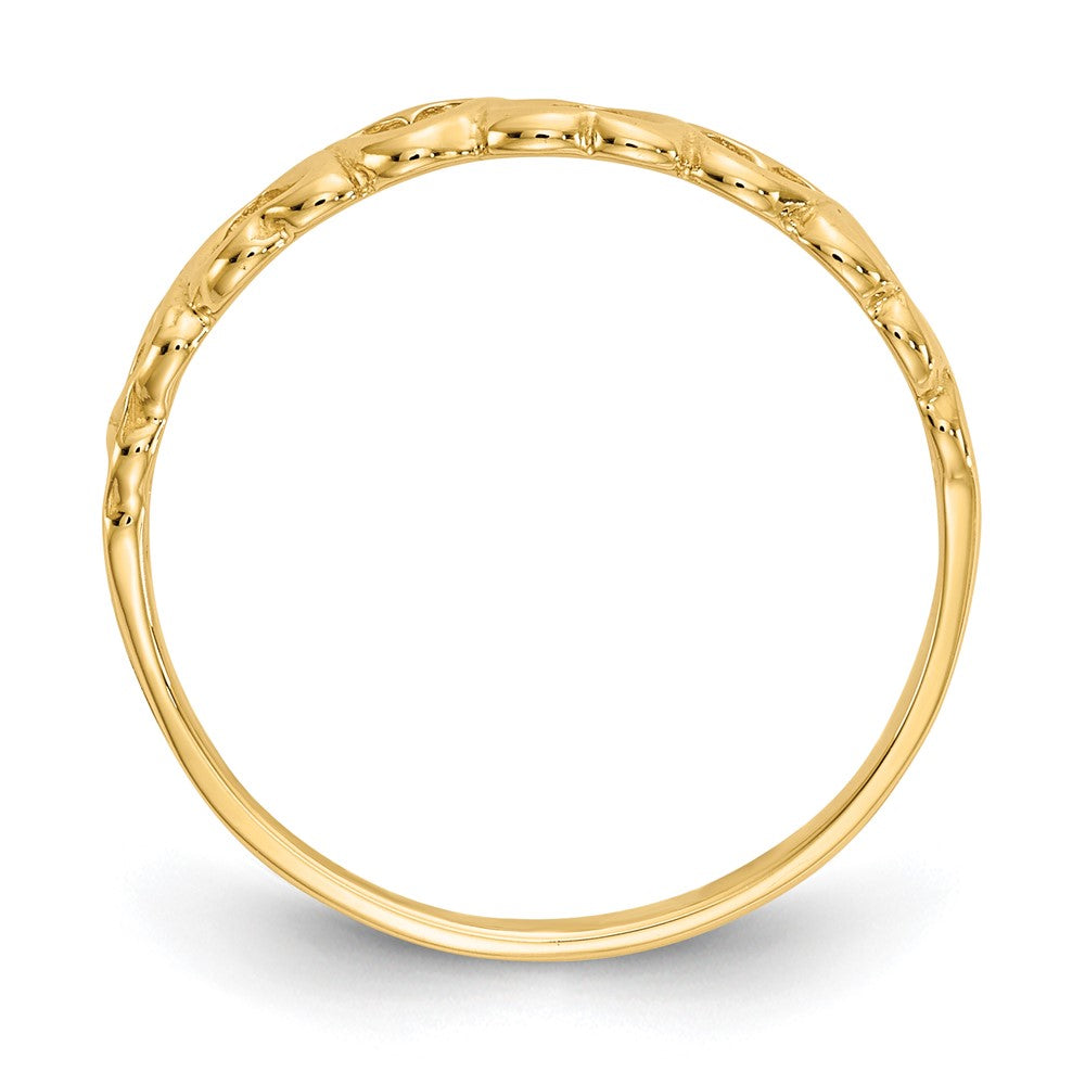 14k Polished Hearts Ring Size 7