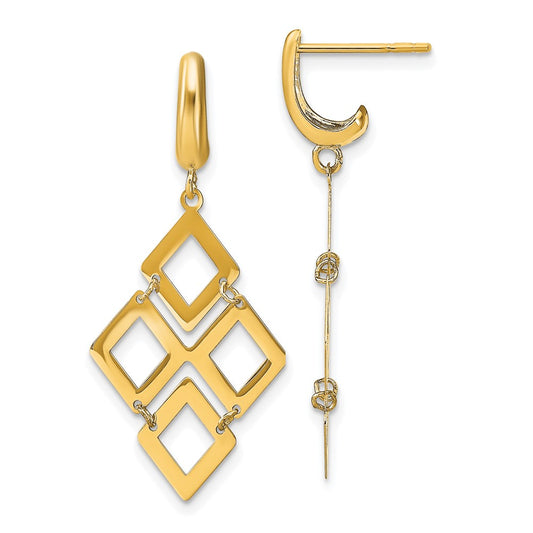 14k Polished Post Dangle Earrings