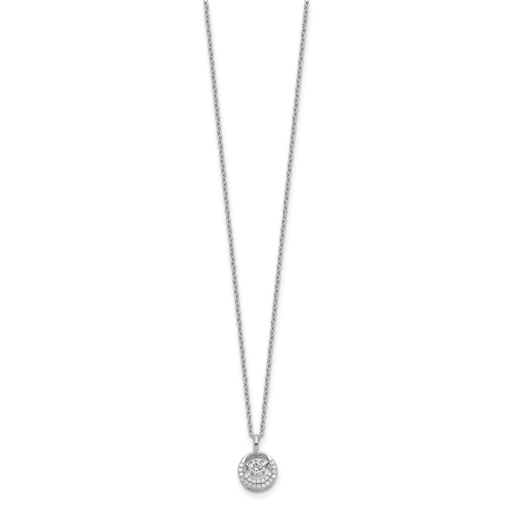 Cheryl M Sterling Silver Rhodium-plated Brilliant-cut Vibrant CZ Circle 18 Inch Necklace 18 Inches