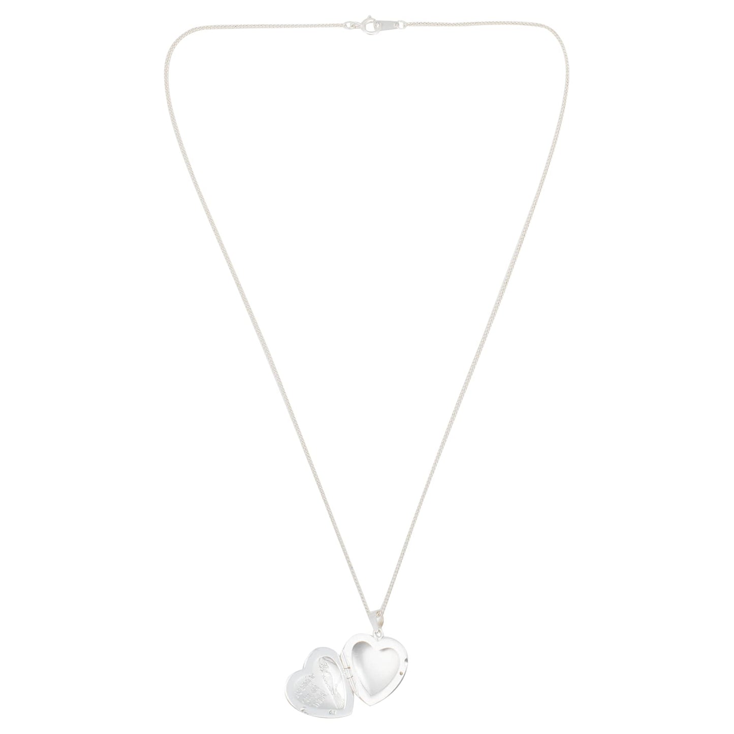 Dicksons Forever in My Heart Cardinal Locket Silver Plated 18 inch Bereavement Pendant Necklace