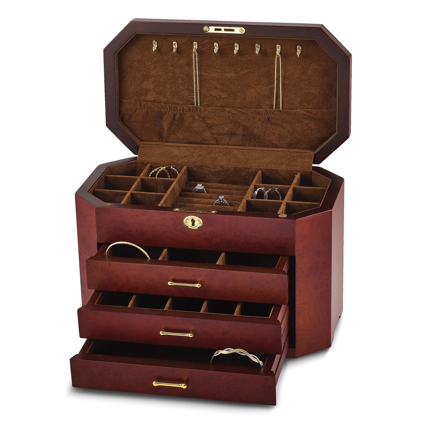 Rustic Italian Burlwood Jewelry Box