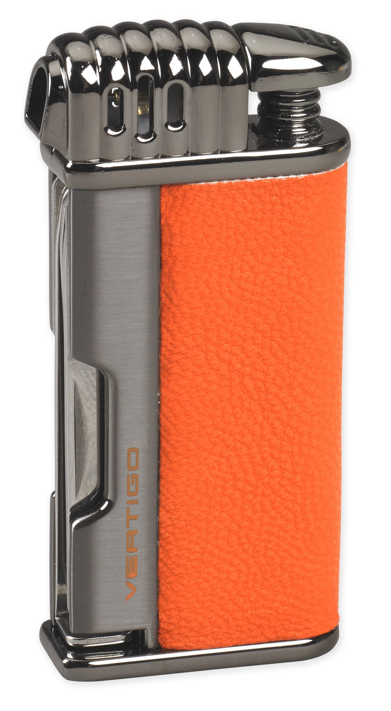 Vertigo Puffer Pipe Soft Flame Lighter - Matte Black & Brushed Chrome