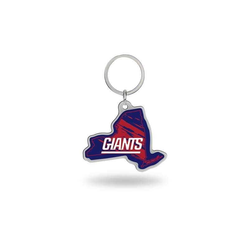 New York Giants Metal Keychain State Shaped