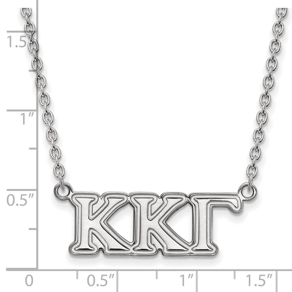 Sterling Silver 18in Official Licensed Greek Sororities Kappa Kappa Gamma (???) Medium Pendant w/ Necklace