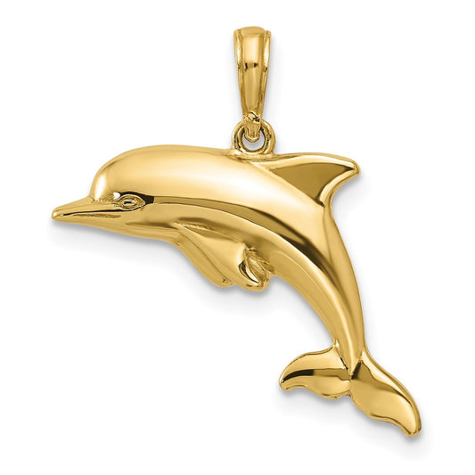 10k Gold Dolphin Pendant