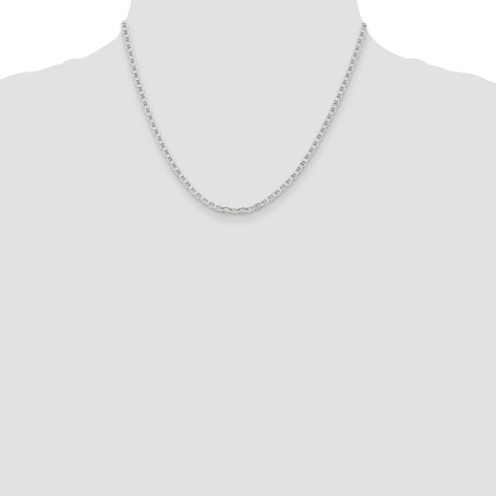 Sterling Silver 3.1mm Flat Anchor Chain 18 Inches