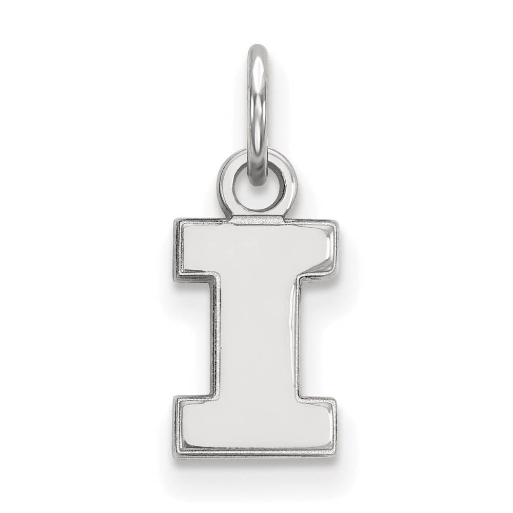 Sterling Silver Rhodium-plated LogoArt University of Illinois Letter I Extra Small Pendant QSS001UIL