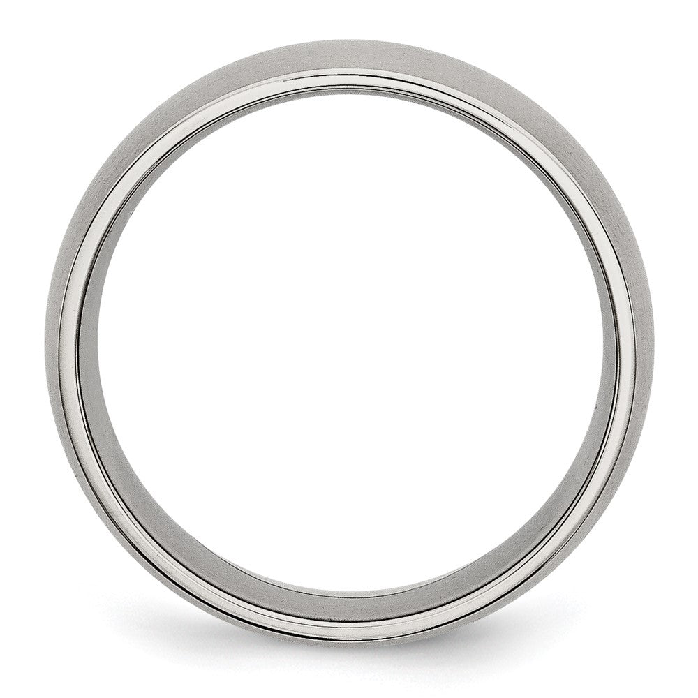 Stainless Steel Brushed 7mm Half Round Band Size - 10