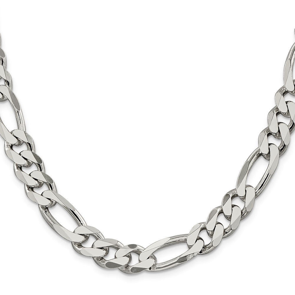 Sterling Silver 10.75mm Figaro Chain 28 Inches