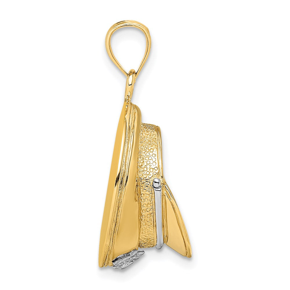 14k w/Rhodium 3-D Police Hat Charm