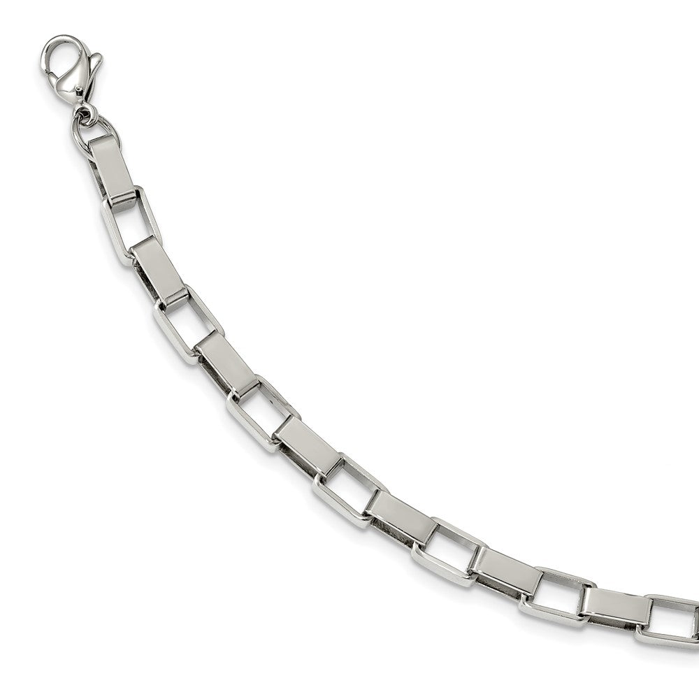 Stainless Steel Polished Square Link 22in Necklace