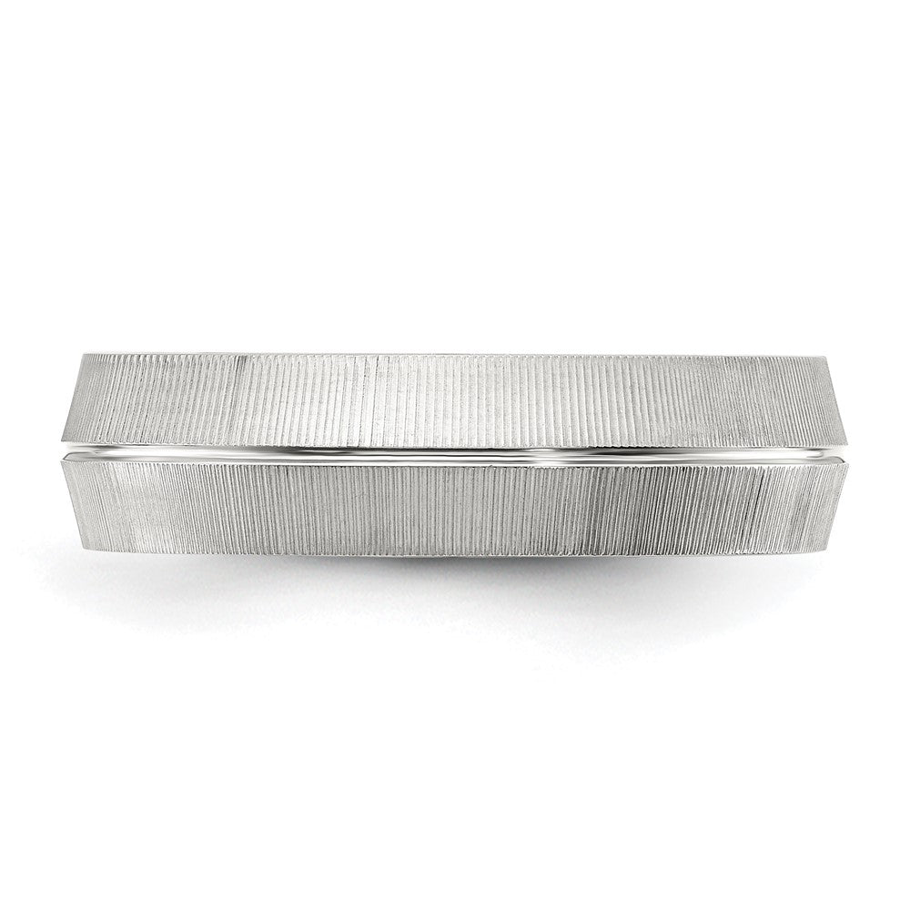 Chisel Titanium Polished and Textured 6mm Band Size - 10.5