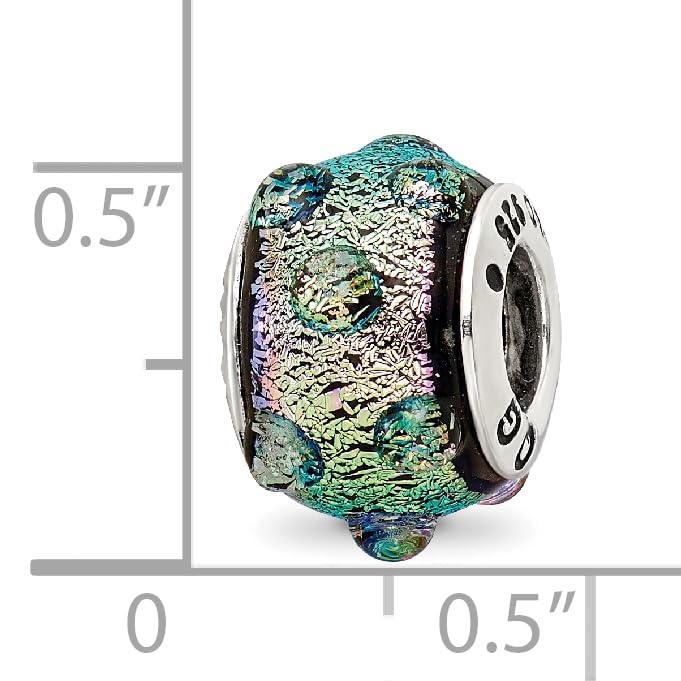 Sterling Silver Reflections Purple Dichroic Glass Bead