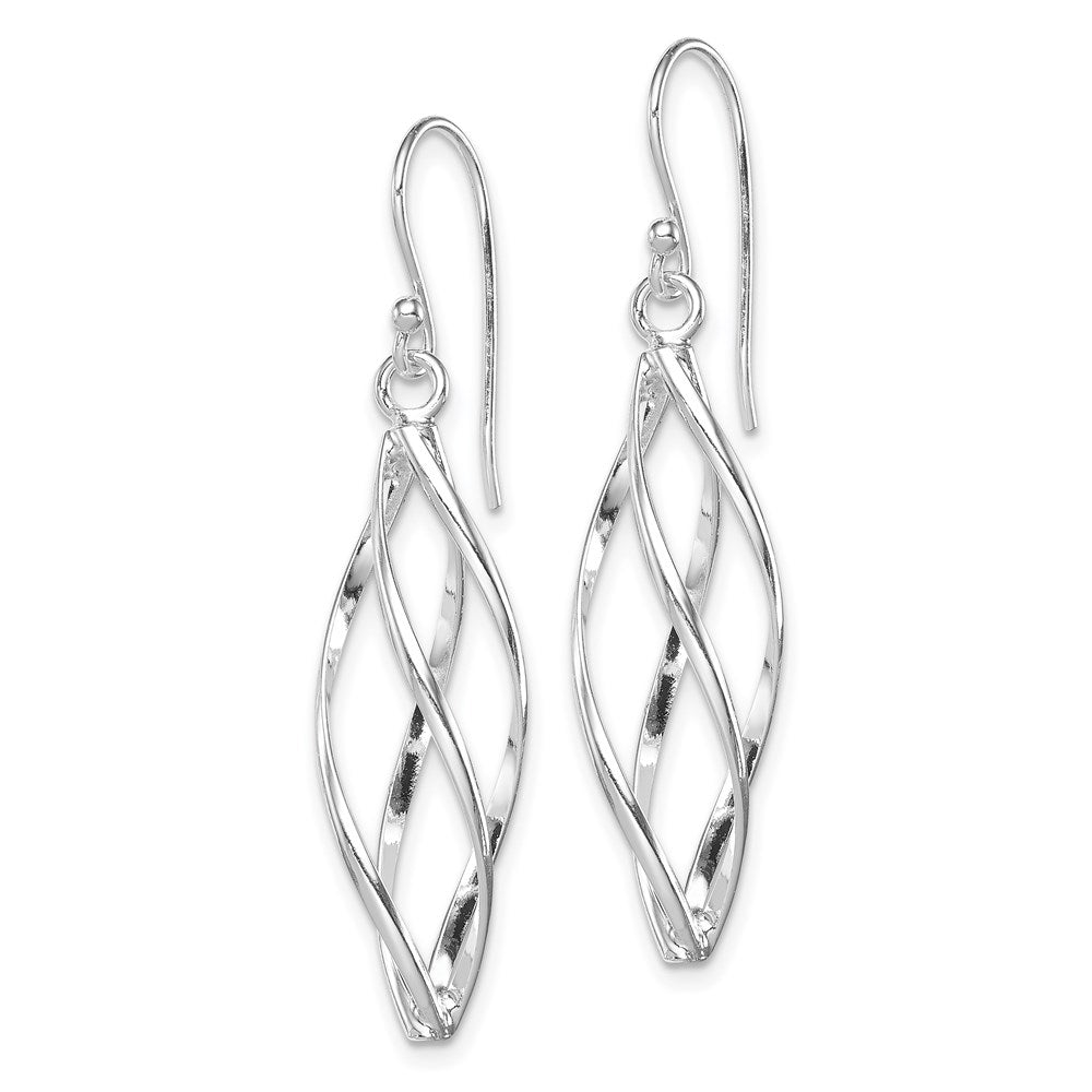 White Night Sterling Silver Rhodium-plated Black and White Diamond Circle Stud Post Earrings