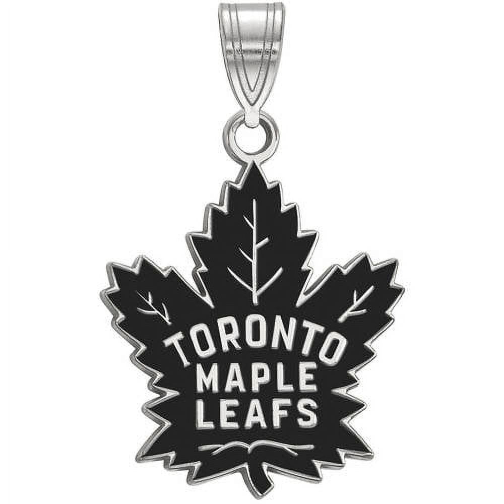 LogoArt NHL Toronto Maple Leafs Sterling Silver Large Enamel Pendant