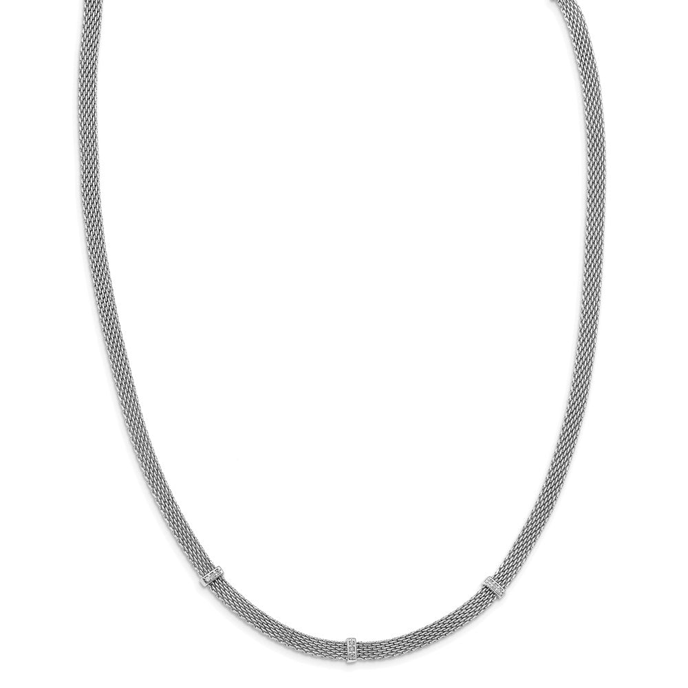 Sterling Silver Rhodium-plated CZ Necklace