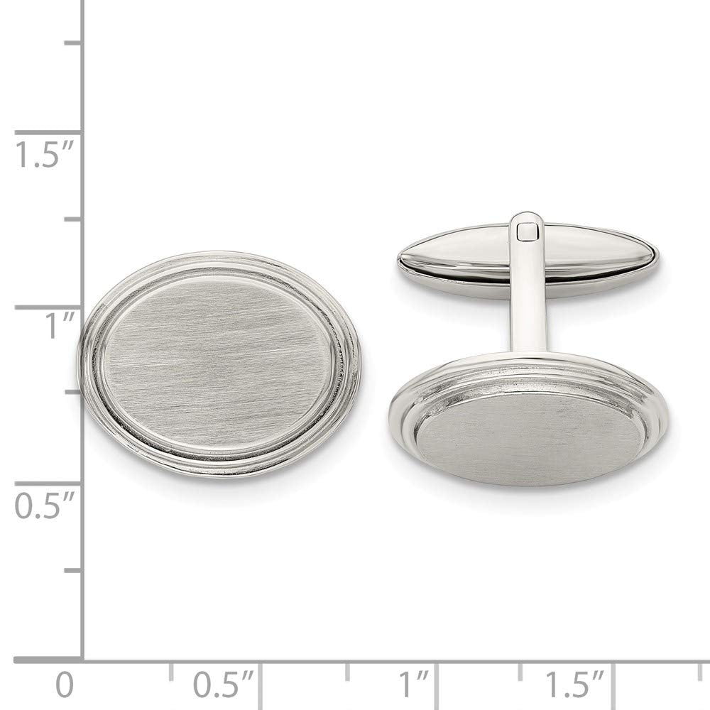 Stainless Steel Brushed and Polished Cuff Links