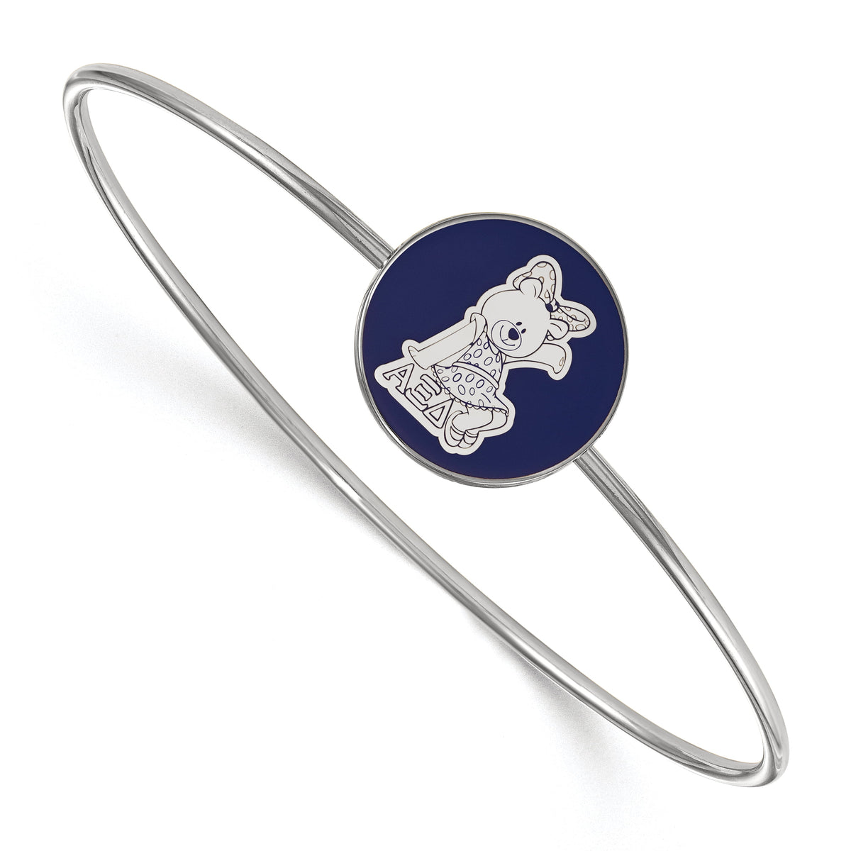 Sterling Silver Official Licensed Greek Sororities 7in Alpha Xi Delta (???) Enameled Slip-on Bangle